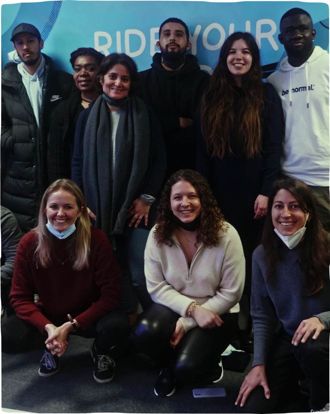 The Dott Ride Your Future team posing together for a group photo after workshops together.